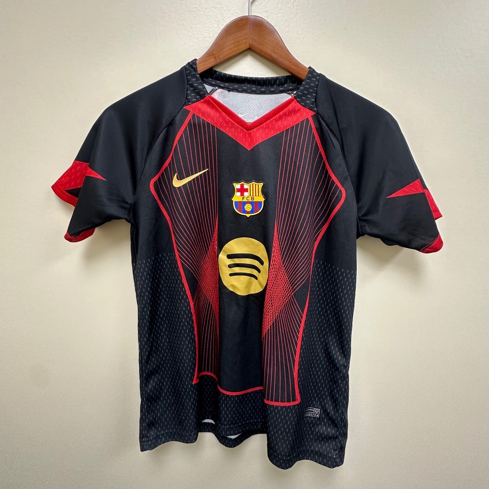 Nike FC Barcelona Dri-FIT Soccer Jersey Kids Black Red Gold VB452877OR Size 28